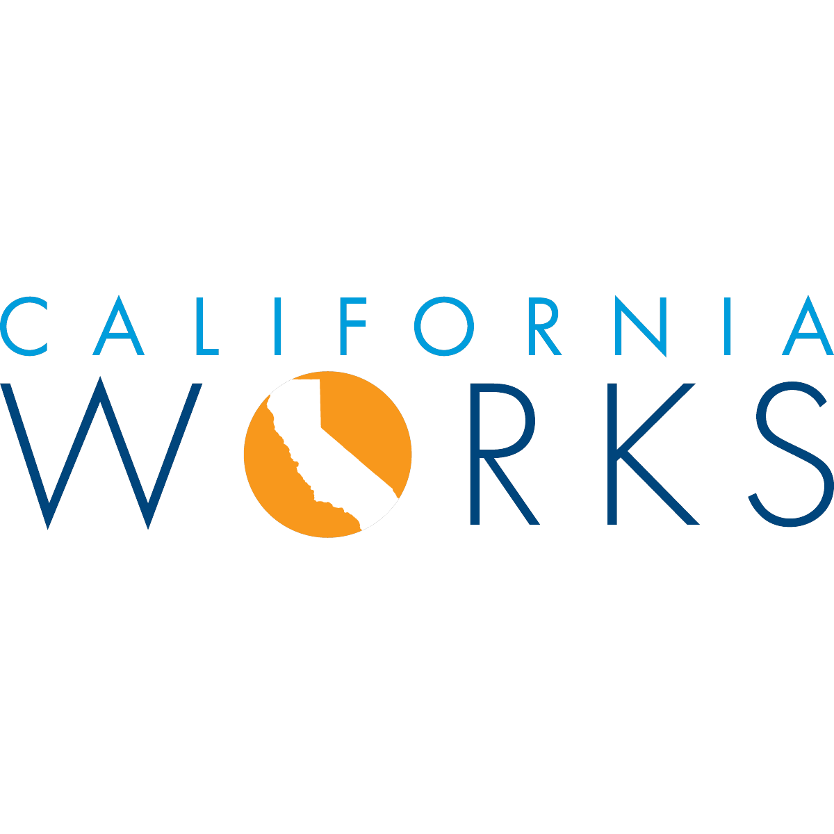 California Works logo with a white California silhouette inside an orange circle.