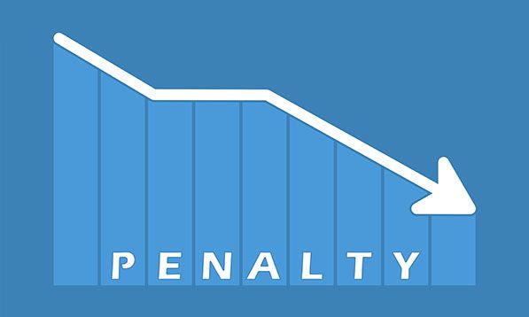 Graph with a downward arrow and the word PENALTY.