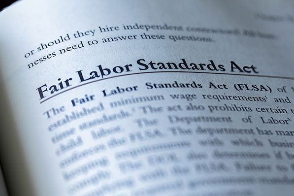 A book page headed Fair Labor Standards Act.