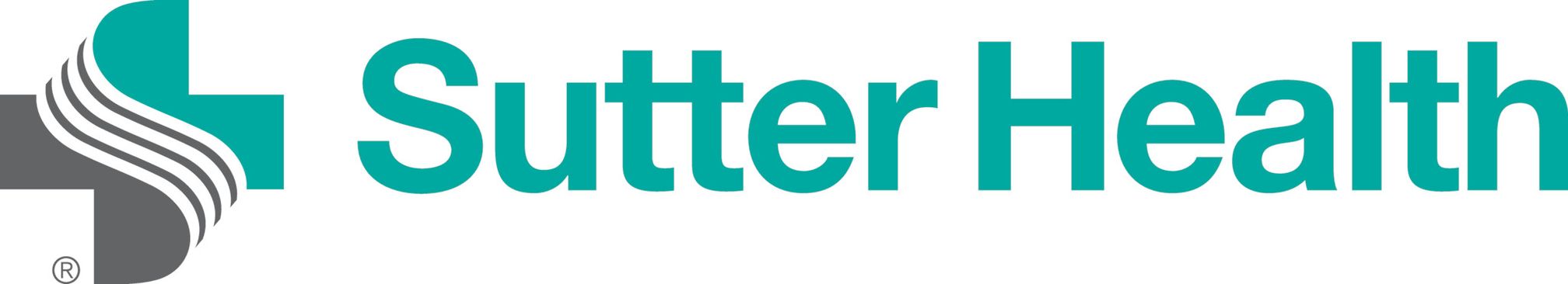 Sutter Health logo with a gray and teal cross symbol beside teal lettering.