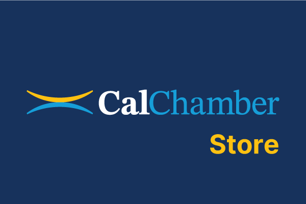 CalChamber Store logo in white, blue and yellow on a dark blue background.