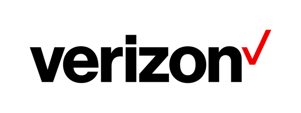 Verizon logo with a black lowercase wordmark and a red checkmark.