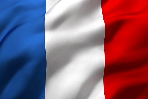 Waving French flag.
