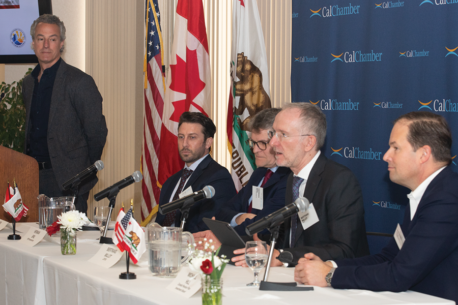 Panel discussion by investment managers includes (from left) moderator Dan Adler, Travis Antoniono, Herman Bril, Bertrand Millot and Michael Hill.