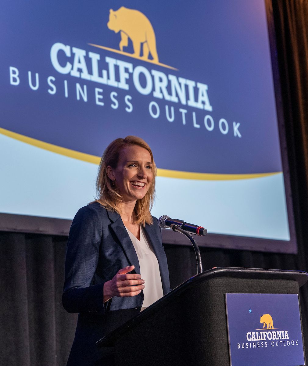 CalChamber President and CEO Jennifer Barrera welcomes attendees
