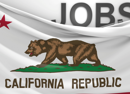 California Republic flag beneath the large word JOBS.