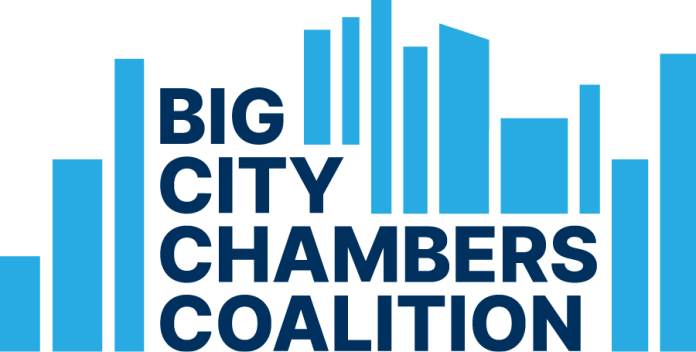 Big City Chambers Coalition logo with blue building silhouettes.