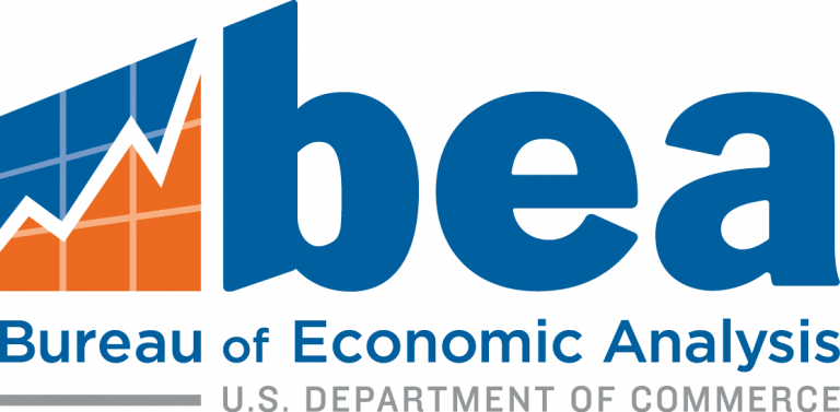 BEA Bureau of Economic Analysis, U.S. Department of Commerce logo with a rising chart.