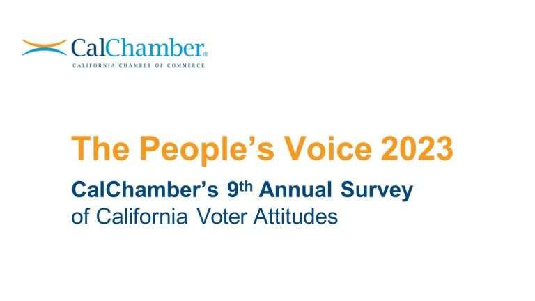 CalChamber title graphic for 'The People's Voice 2023: CalChamber's 9th Annual Survey of California Voter Attitudes.'
