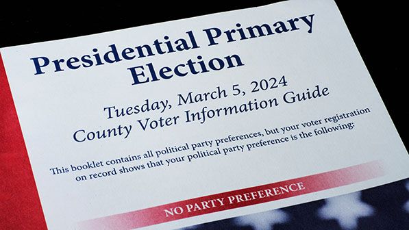 A Presidential Primary Election county voter information guide dated Tuesday, March 5, 2024.
