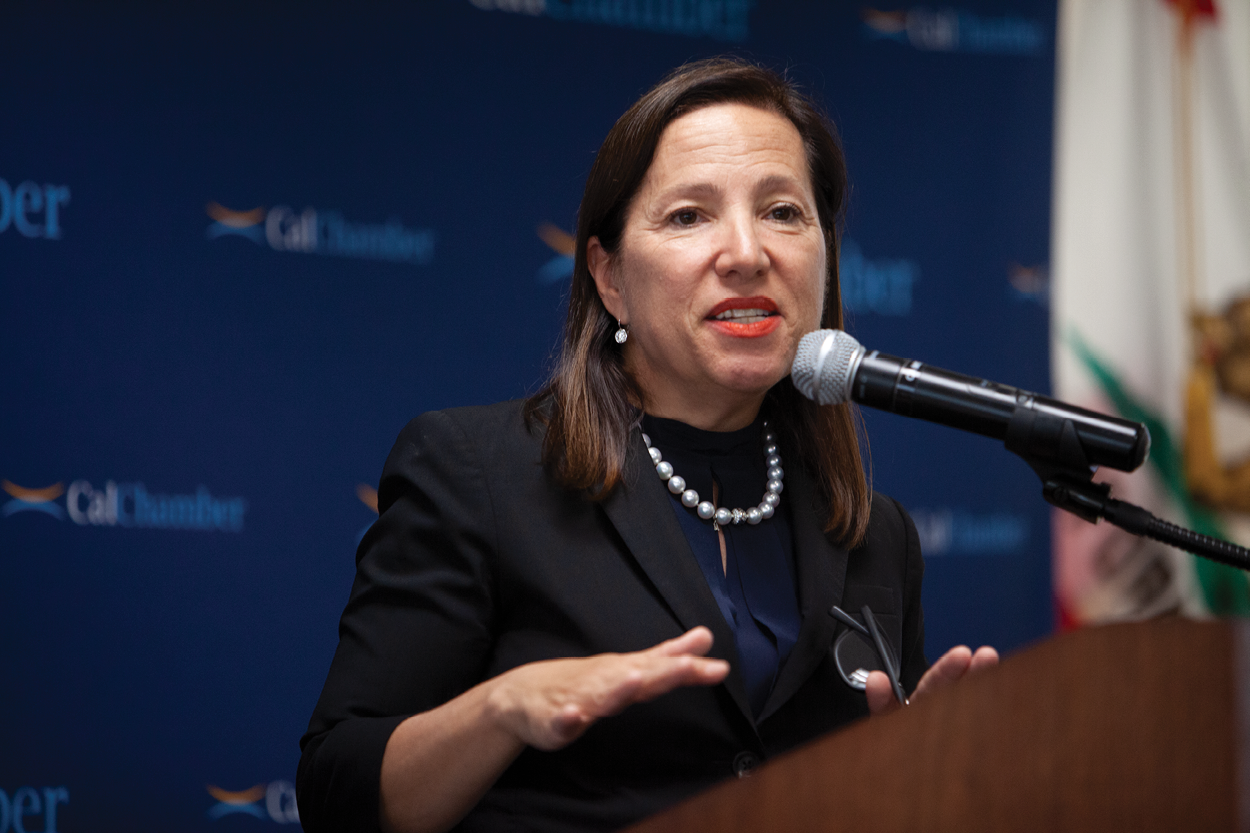 Lieutenant Governor Eleni Kounalakis speaking