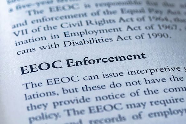 Close-up of a document with the heading EEOC Enforcement.