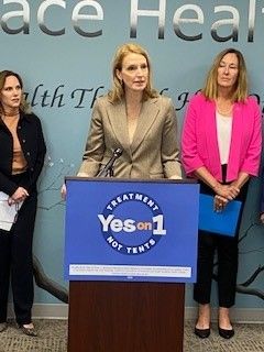 CalChamber President and CEO Jennifer Barrera speaks at a Women for Proposition 1 event