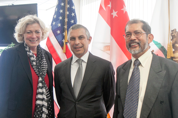 Susanne T. Stirling, Vice President International Affairs, Singapore Ambassador to the United States, Ambassador Ashok Kumar Mirpuri and Chris Cheang, Consul General of Singapore