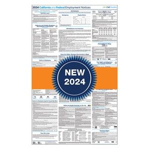 California and Federal Employment Notices poster with a prominent NEW 2024 badge.