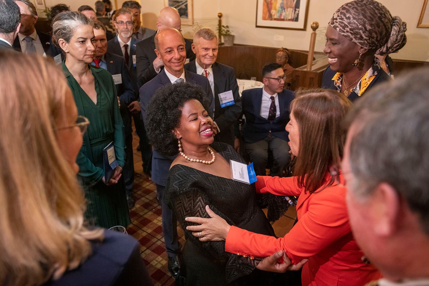 California Lieutenant Governor Eleni Kounalakis greets The Honorable Thandile Babalwa Sunduza