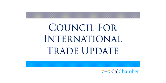 COUNCIL FOR INTERNATIONAL TRADE UPDATE