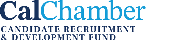 CalChamber Candidate Recruitment & Development Fund wordmark in dark blue and teal.