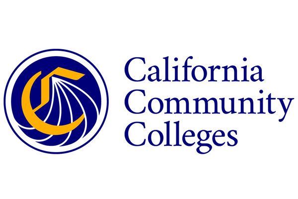 California Community Colleges wordmark beside a blue-and-gold circular emblem.