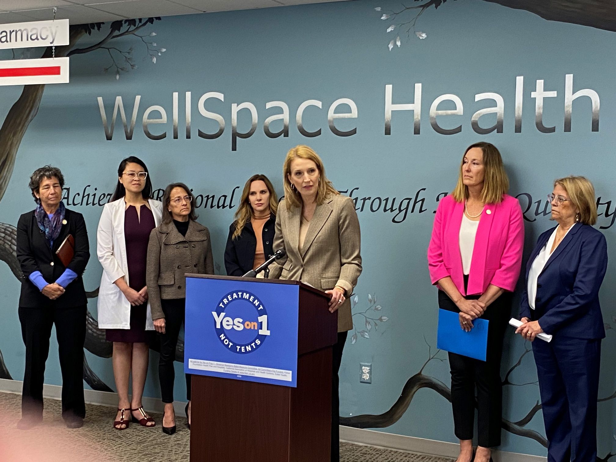 Women business, health care and political leaders gather on January 16 to urge support for Proposition 1.