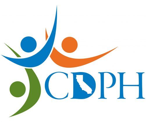CDPH logo with three colorful stylized people and a California silhouette in the lettering.