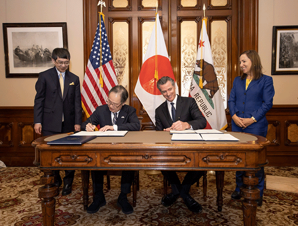 Memorandum of Cooperation signed between California Governor Gavin Newsom and Japanese Ambassador Koji Tomita in March 2022