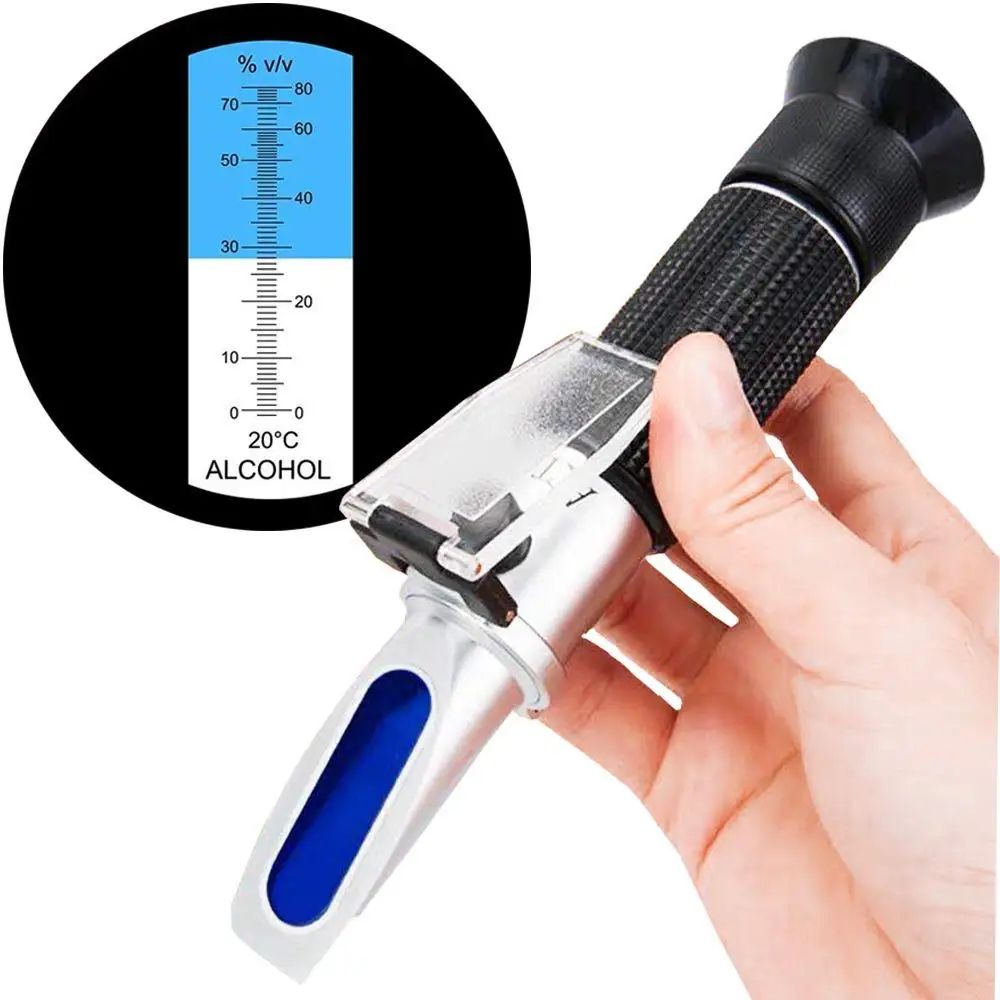 0-80%v/v Handheld Alcohol Refractometer with ATC _ 0-80% Spirits Tester & Alcoholometer
