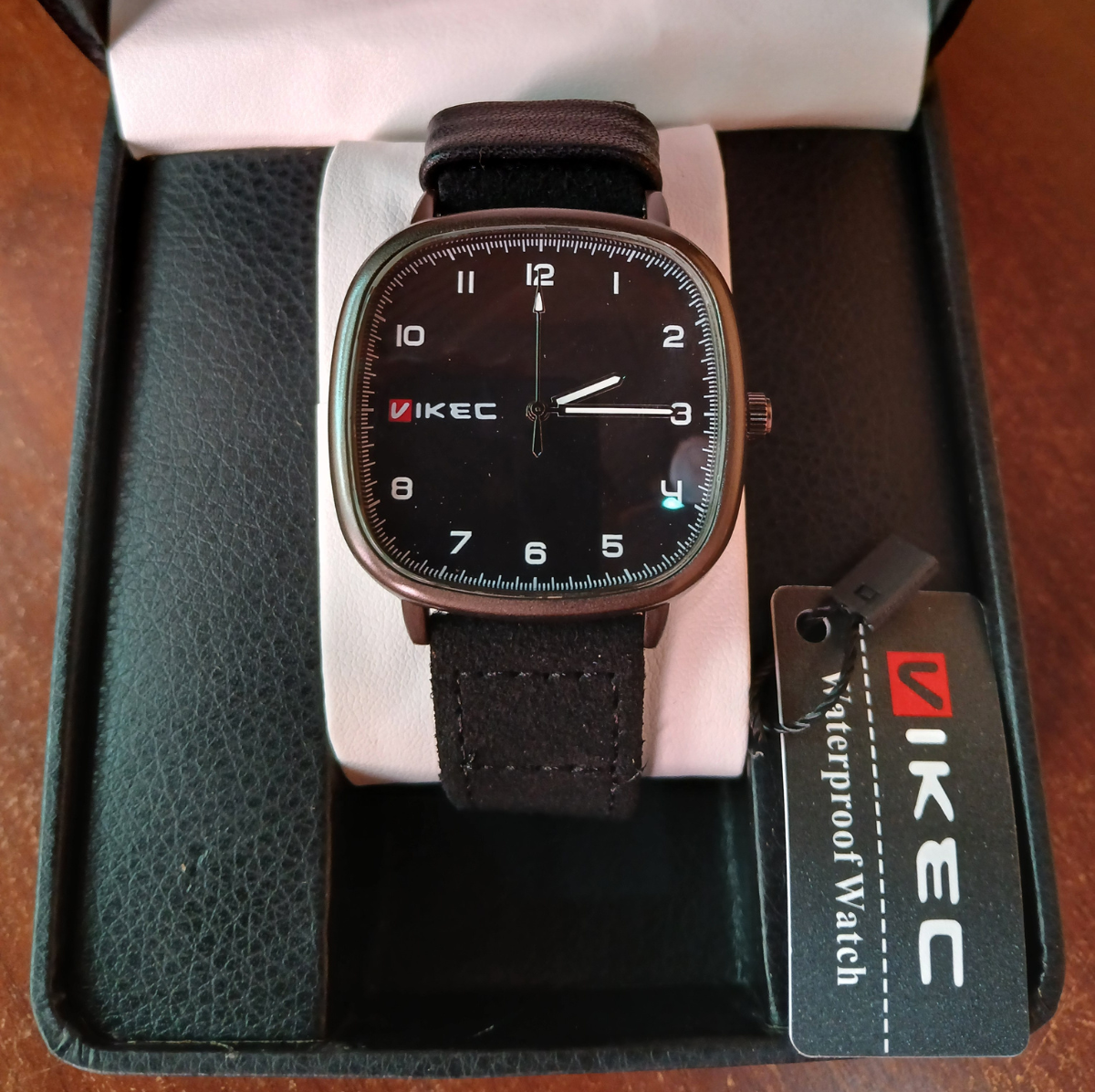 Vikec Men's Quartz Watch – Classic Dial, Waterproof Gift Watch With Faux Leather Strap