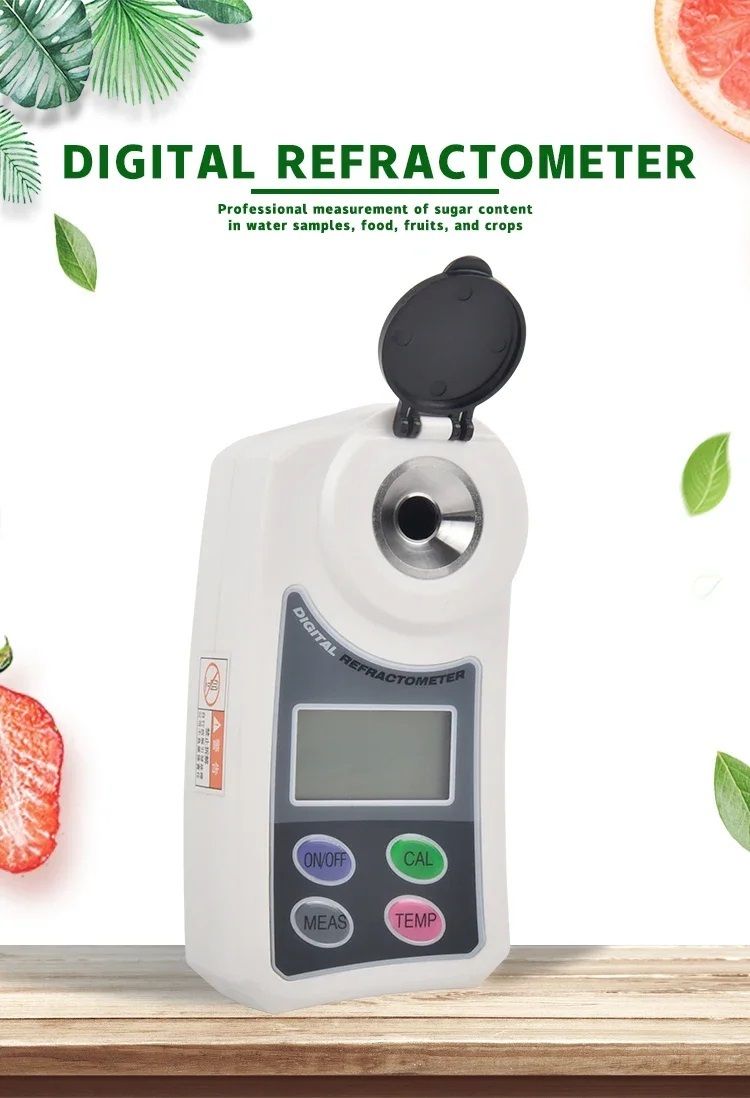 Digital ATC Refractometer (0-55% Brix) – Sugar Content Meter for Fruits, Vegetables, Beverages, and Food Processing