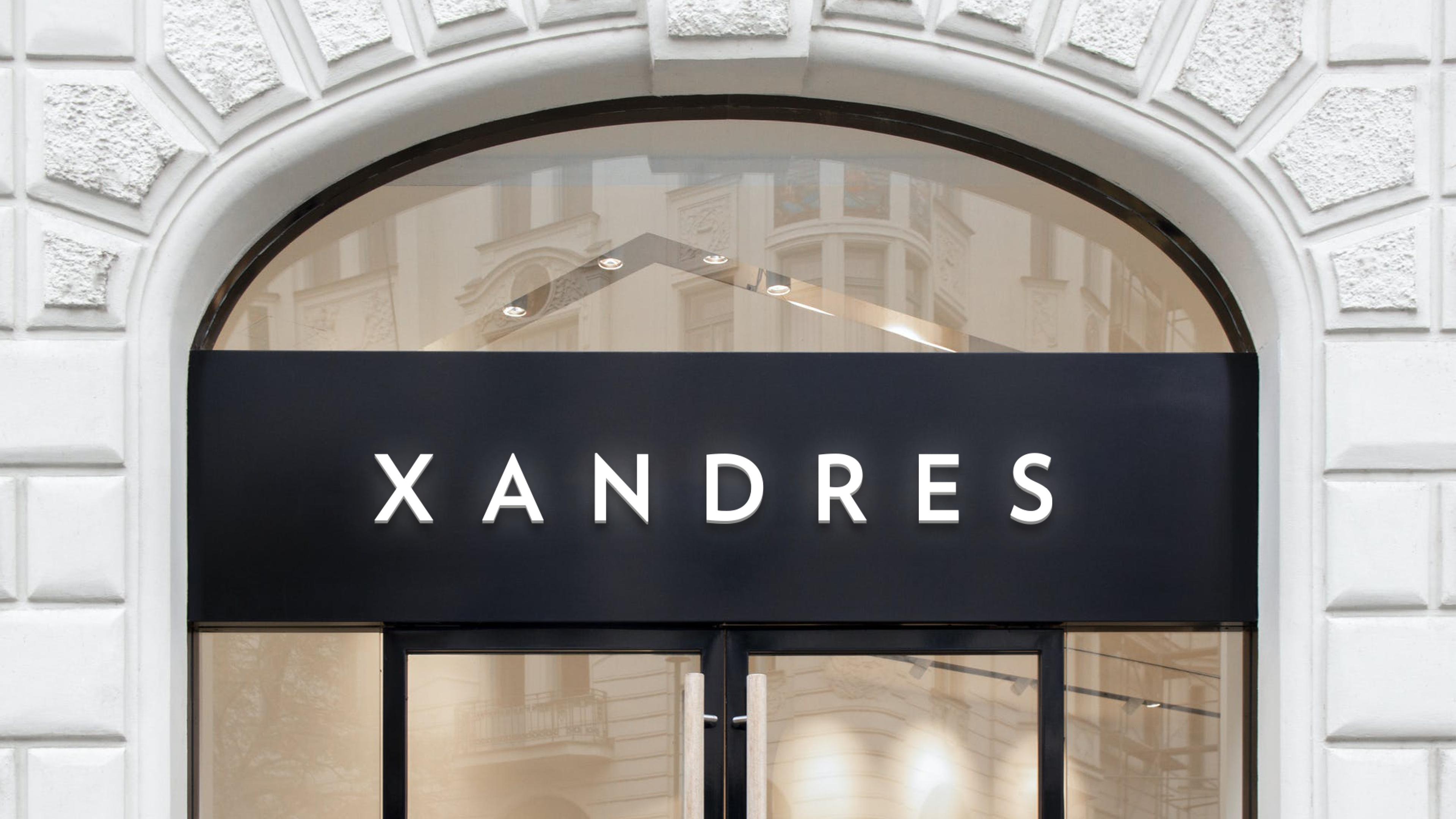 Xandres Belgium branding, winkelpui
