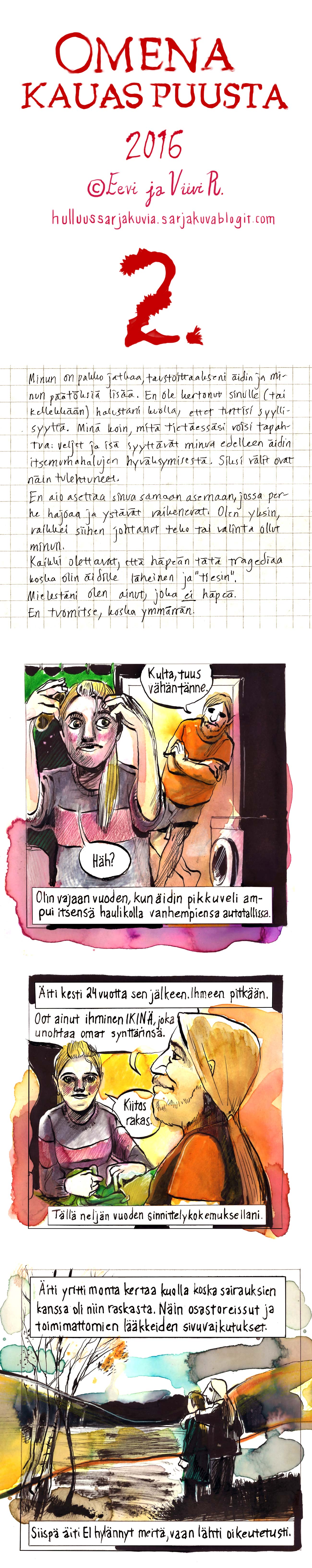 itsemurha, läheisen itsemurha, itsemurhatoiveet, Surunauha Ry EeviViiviRintanenHulluussarjakuvia2_1