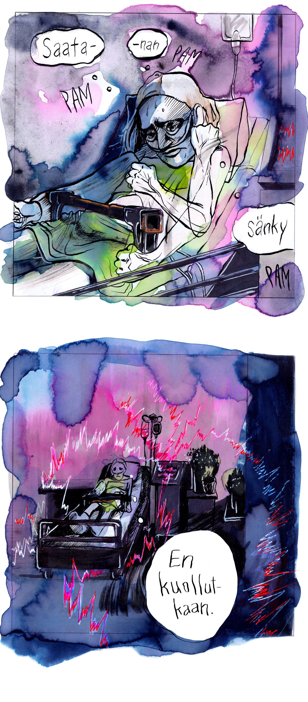Sarjakuva syömishäiriön ja masennuksen tuskasta, itsemurhasta ja elämästä. A webcomic about the pain of eating disorders and depression, suicide and life itself.