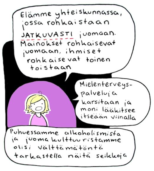 kuningatar alkoholi mitä nyt taas sarjakuva sarjakuvablogi