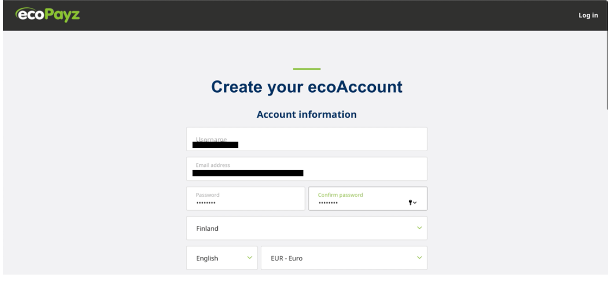 Create account