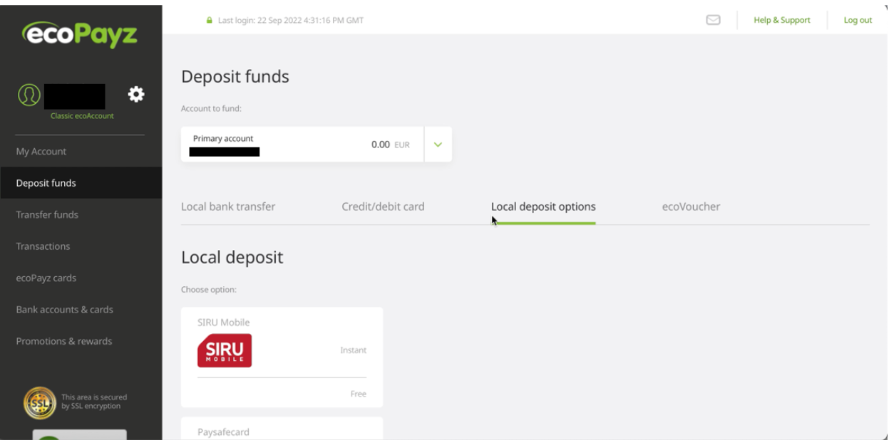 ecoPayz deposit