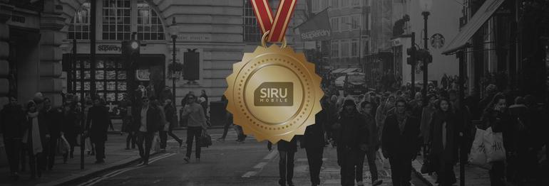 A medal with Siru Mobile logo