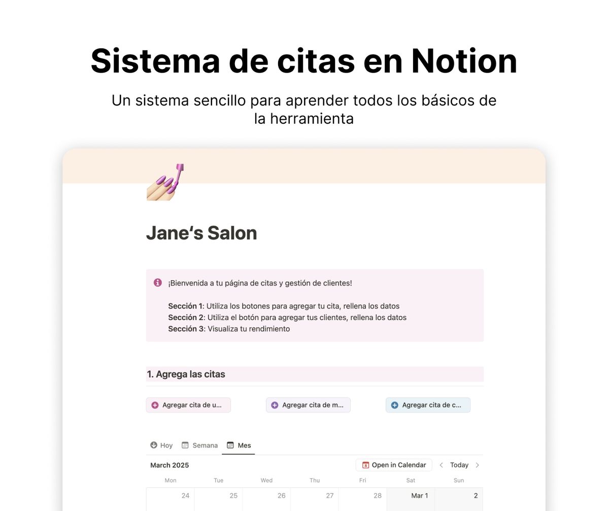 Sistema de citas en Notion