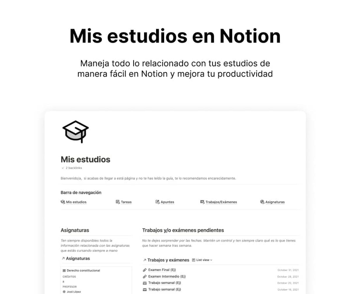 Mis estudios en Notion