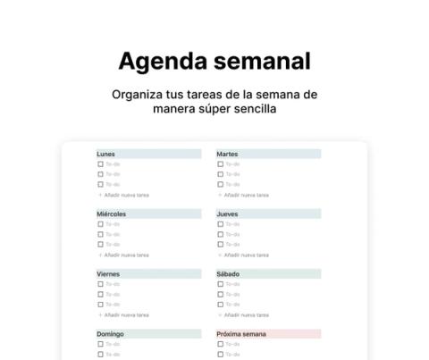 Agenda semanal en Notion