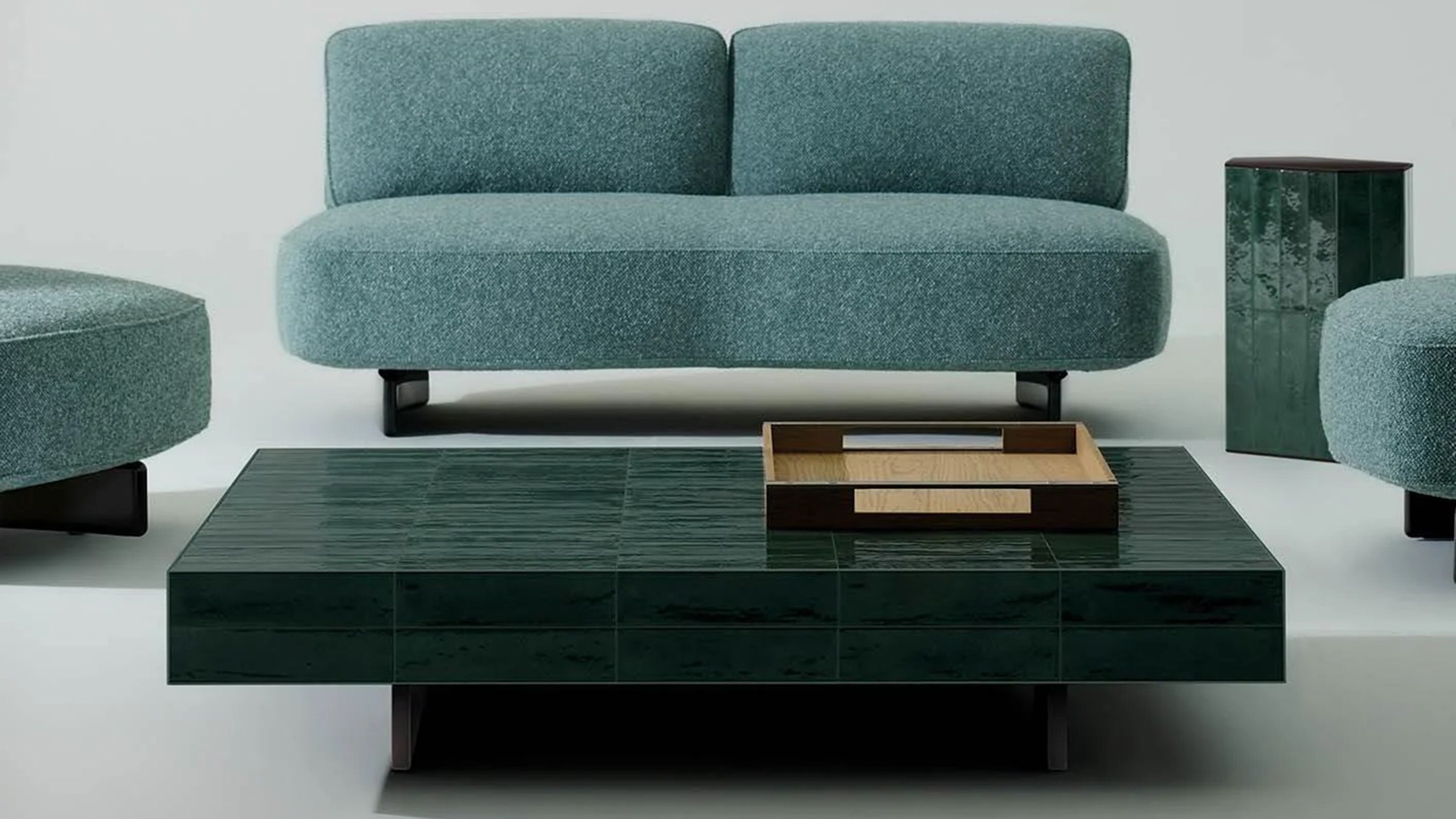 A compact ceramic outdoor table from the Minotti`s Andrée family.