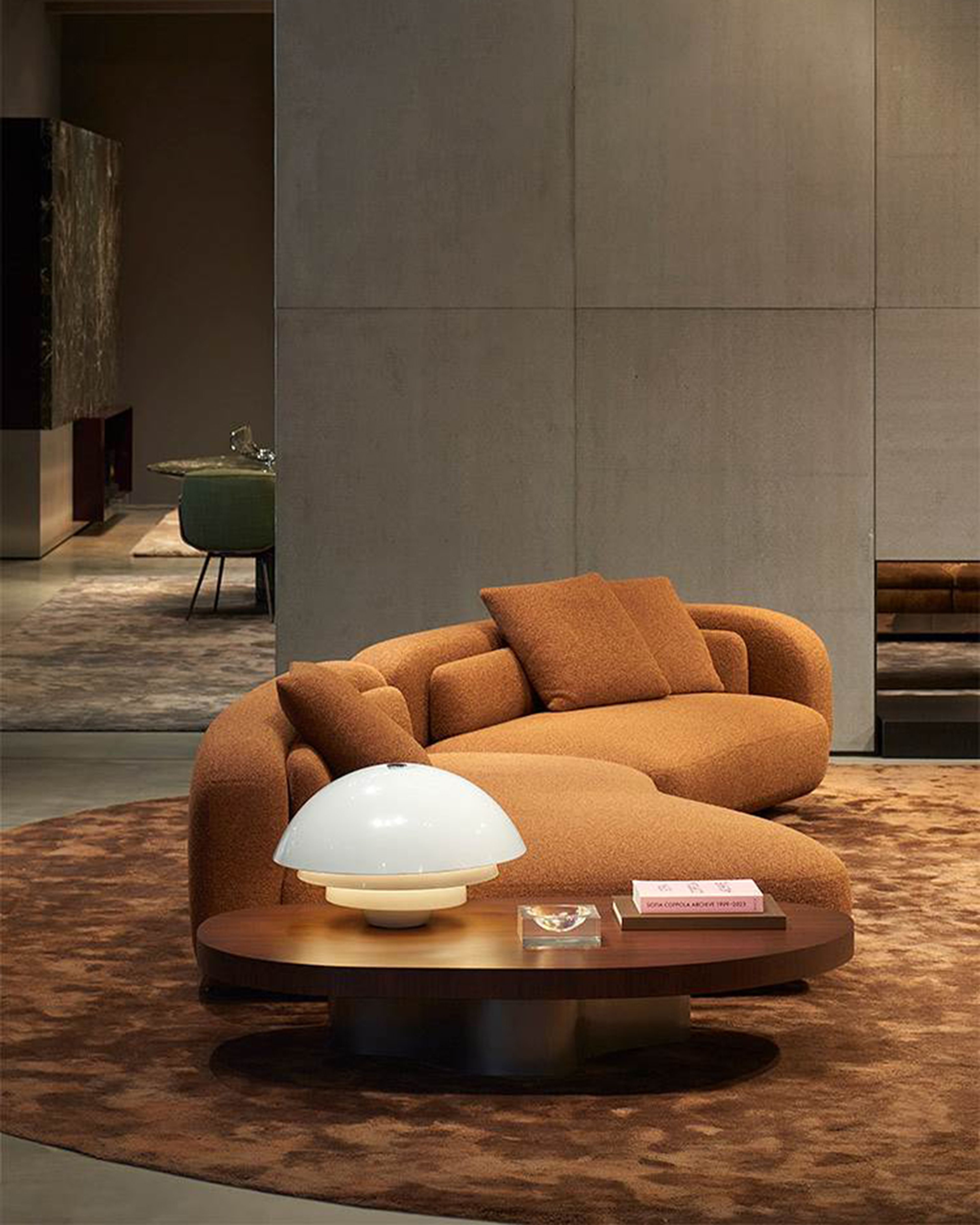 Minotti white sofa with organic shapes.