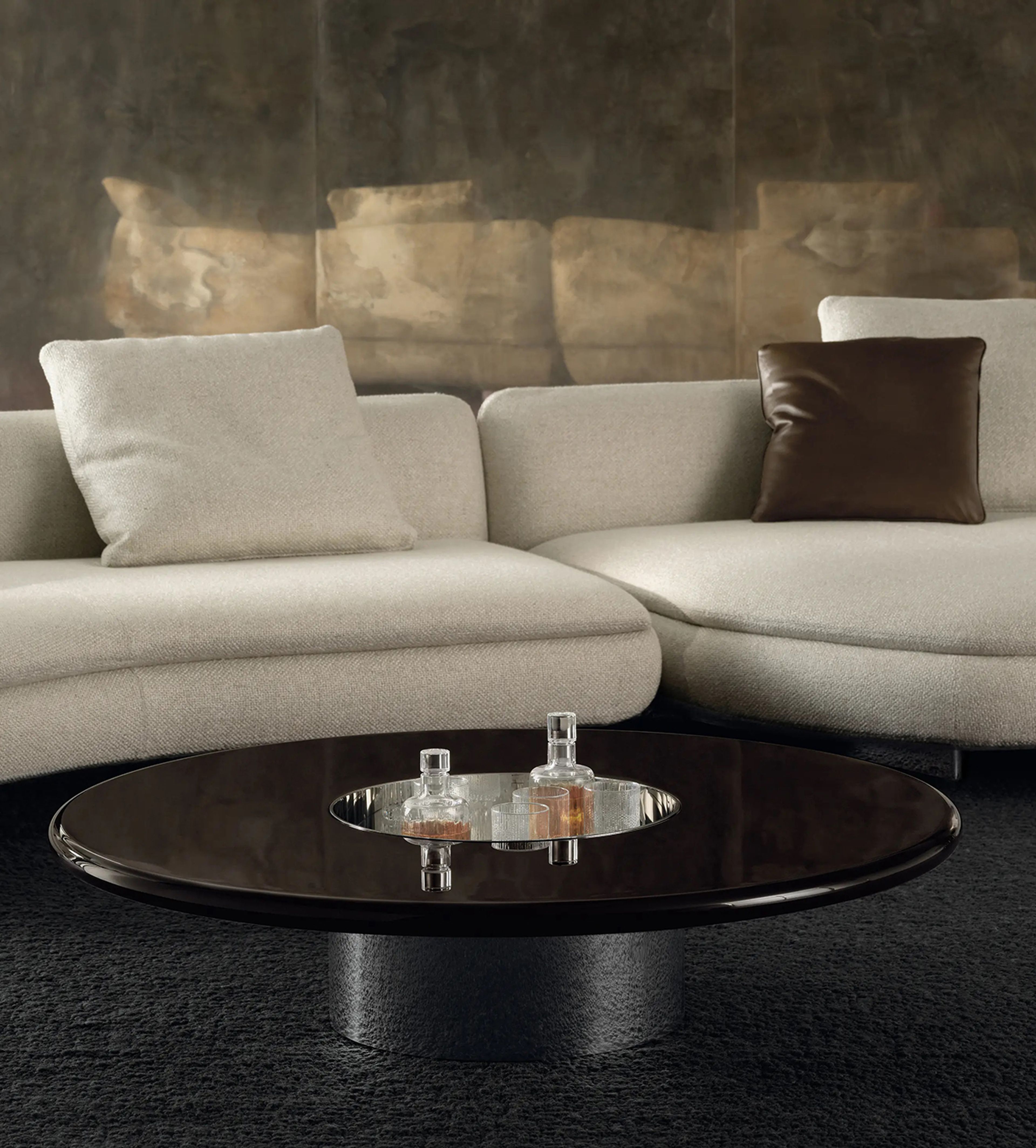Table basse ronde Minotti.