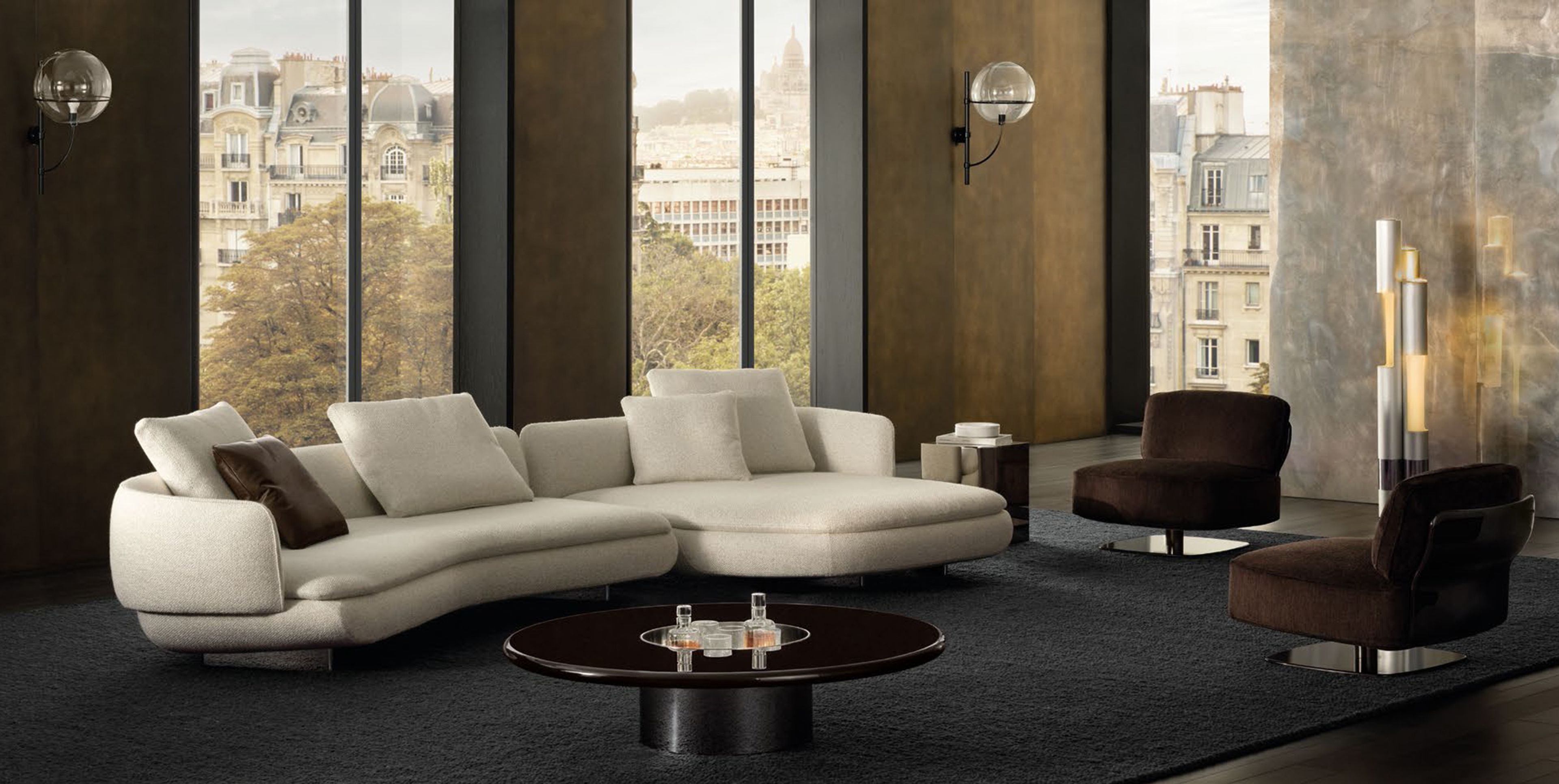 Table basse ronde Minotti.