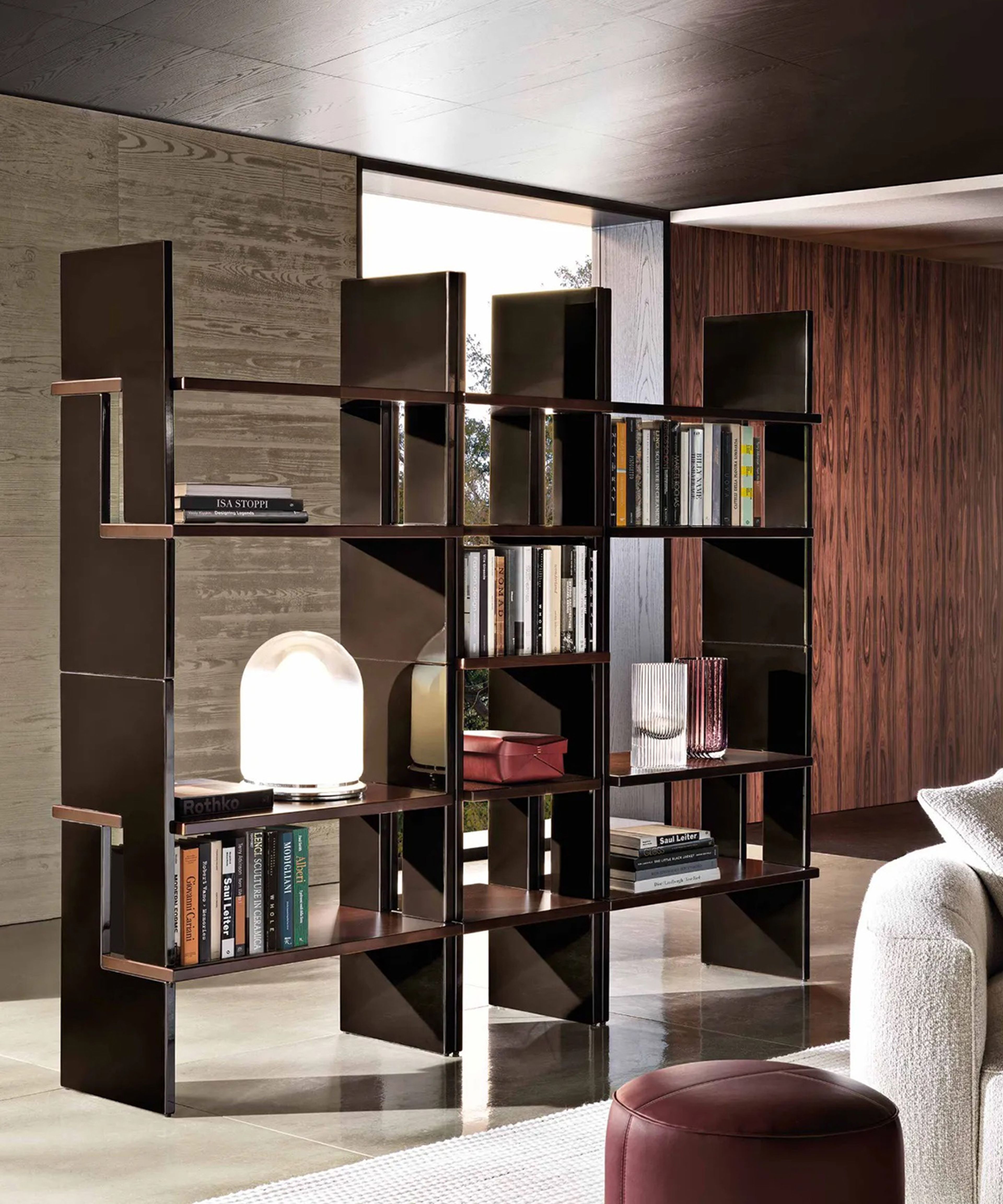 A modular system of repeated geometric elements by Minotti.