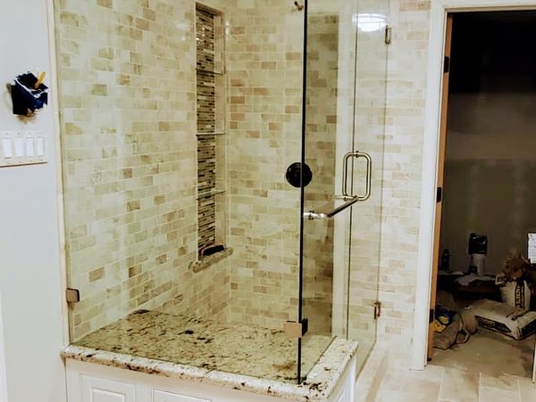 Walk-In Swing Door Shower — chrome