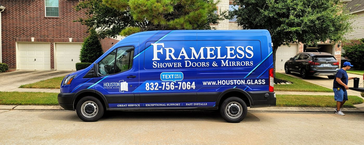 Same Day Frameless Shower Doors service van