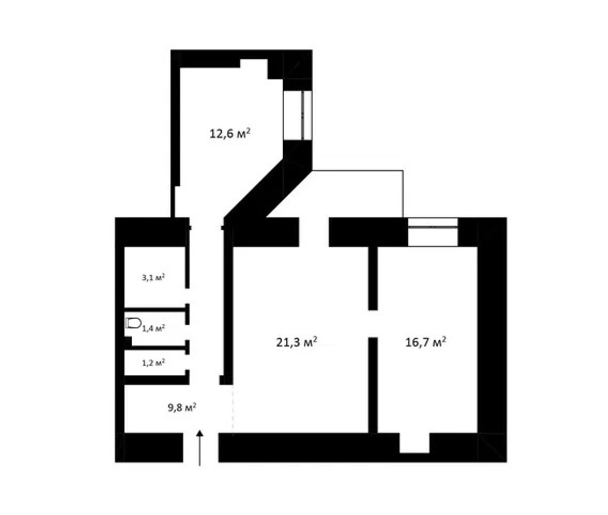 Floor plan — 2-Bedroom Apartment for Sale on VELYKA VASYLKIVSKA ST., 26 — Historical