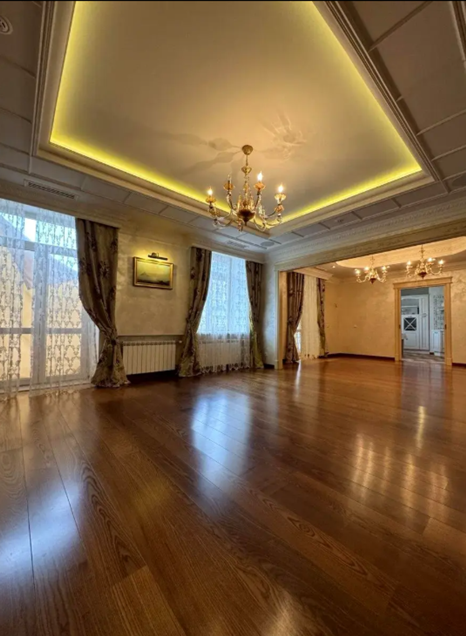 Living room in a renovated apartment on Yevhena Chykalenka Street, Kyiv