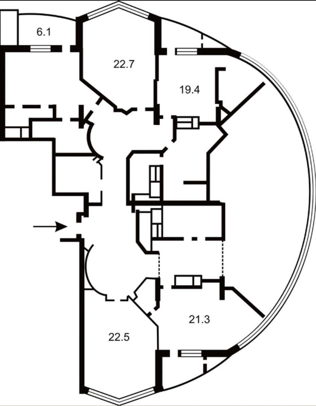 Floor plan — 4-Bedroom Apartment for Sale on Lesi Ukrainky, 23 — New Build