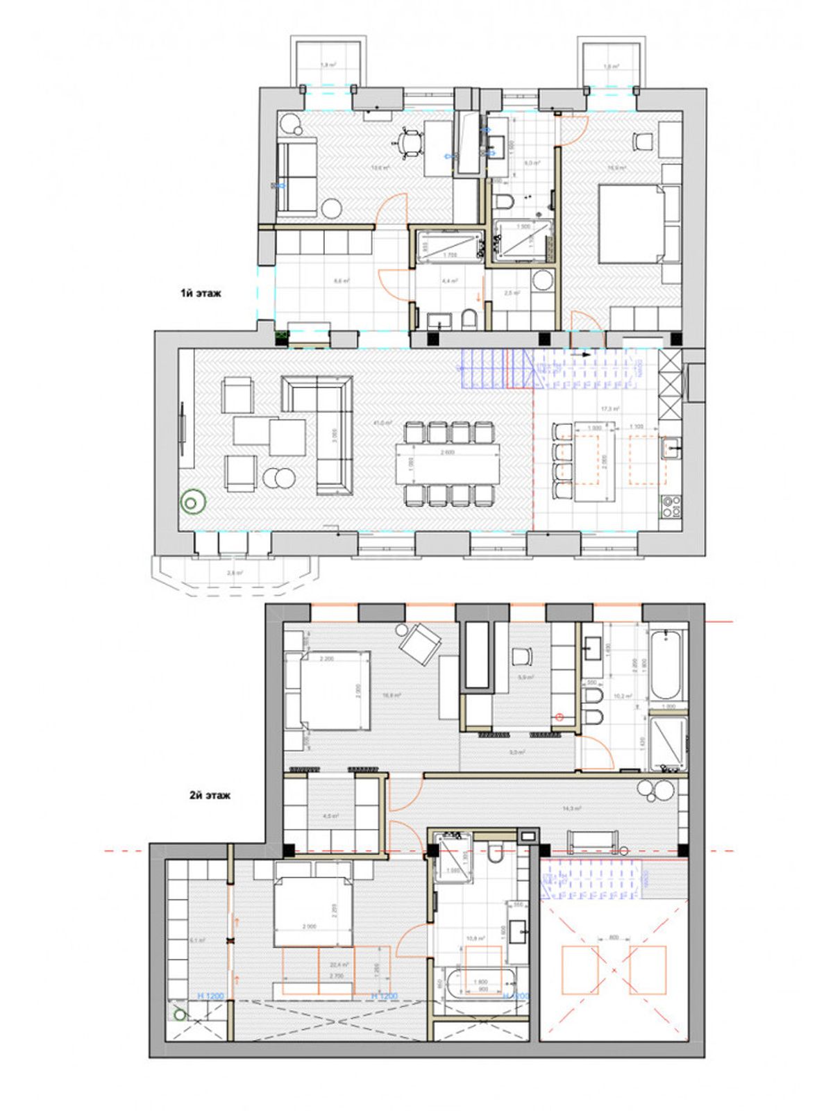 Floor plan — 4-Bedroom Apartment for Rent on Bohdana Khmelnytskoho, 78 — Stalinka